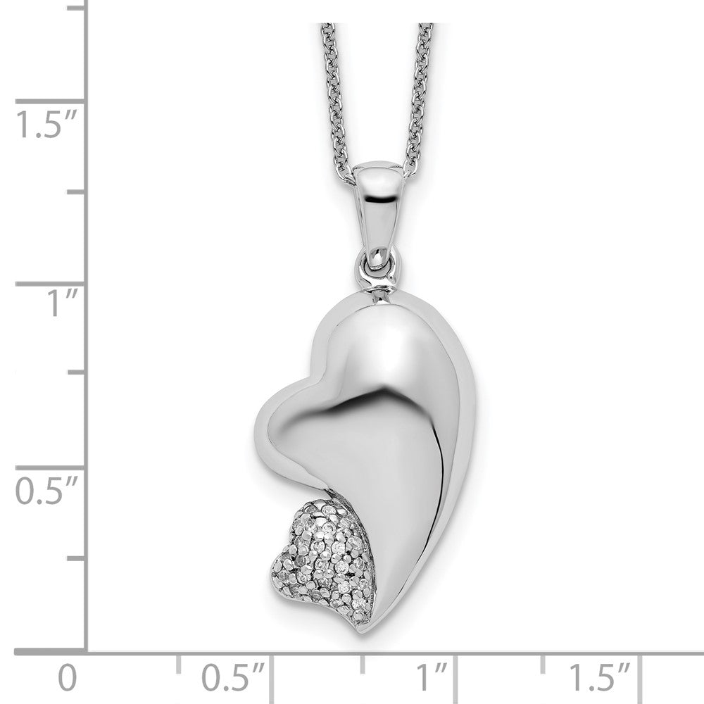 Sterling Silver Sentimental Expressions Rhodium-Plated Cz My Beloved Friend 18In Necklace