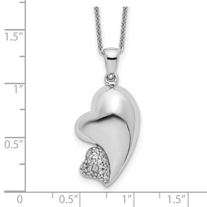 Sterling Silver Sentimental Expressions Rhodium-Plated Cz My Beloved Friend 18In Necklace