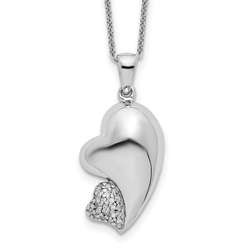 Sterling Silver Sentimental Expressions Rhodium-Plated Cz My Beloved Friend 18In Necklace