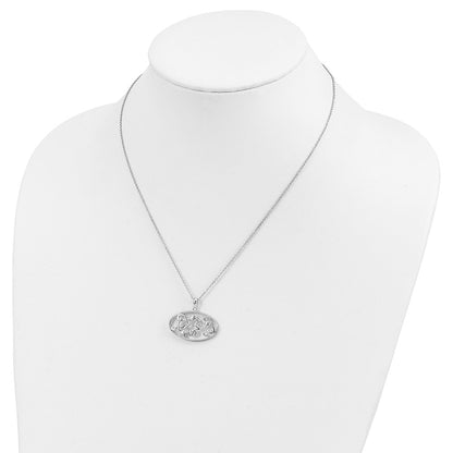 Sterling Silver Sentimental Expressions Rhodium-Plated Antiqued I Believe In You 18In Star Necklace
