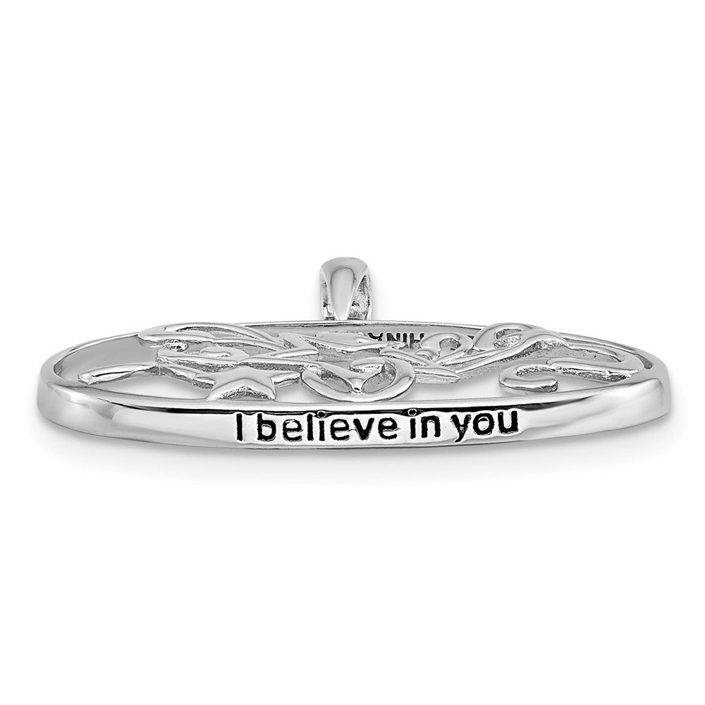 Sterling Silver Sentimental Expressions Rhodium-Plated Antiqued I Believe In You 18In Star Necklace