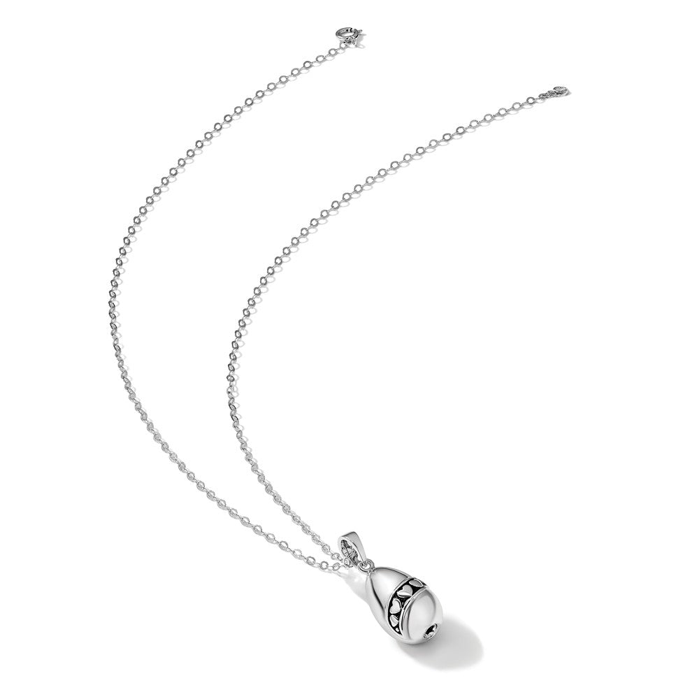 Sterling Silver Sentimental Expressions Rhodium-Plated Antiqued Tear Of Love Ash Holder 18 Inch Necklace