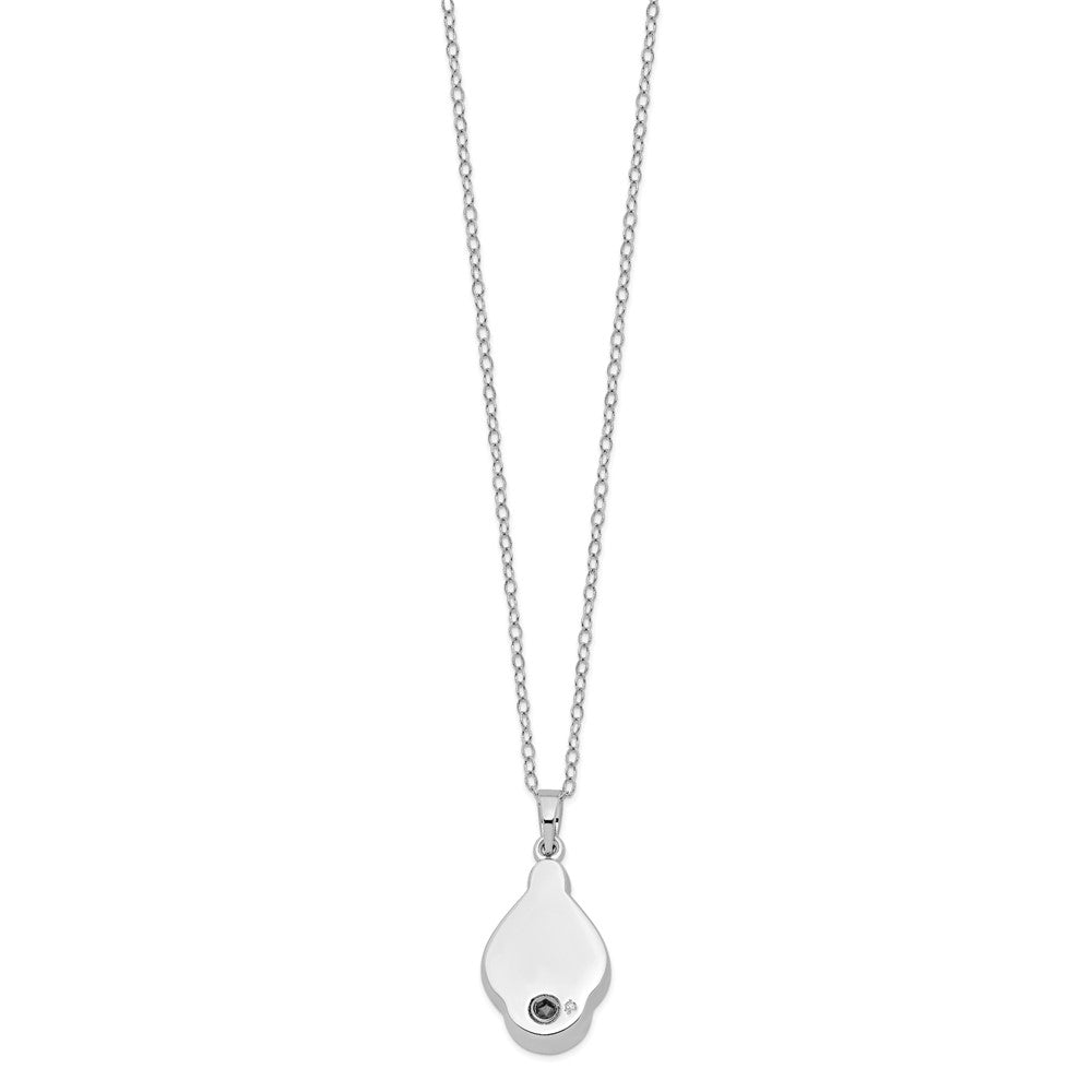 Sterling Silver Sentimental Expressions Rhodium-Plated Cz Tear Of Strength Ash Holder 18 Inch Necklace