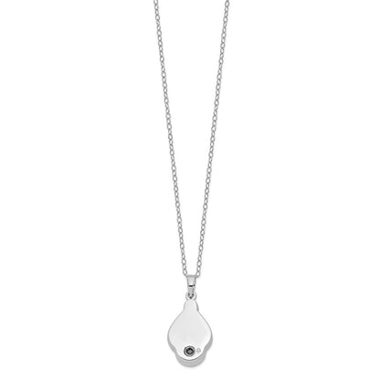 Sterling Silver Sentimental Expressions Rhodium-Plated Cz Tear Of Strength Ash Holder 18 Inch Necklace