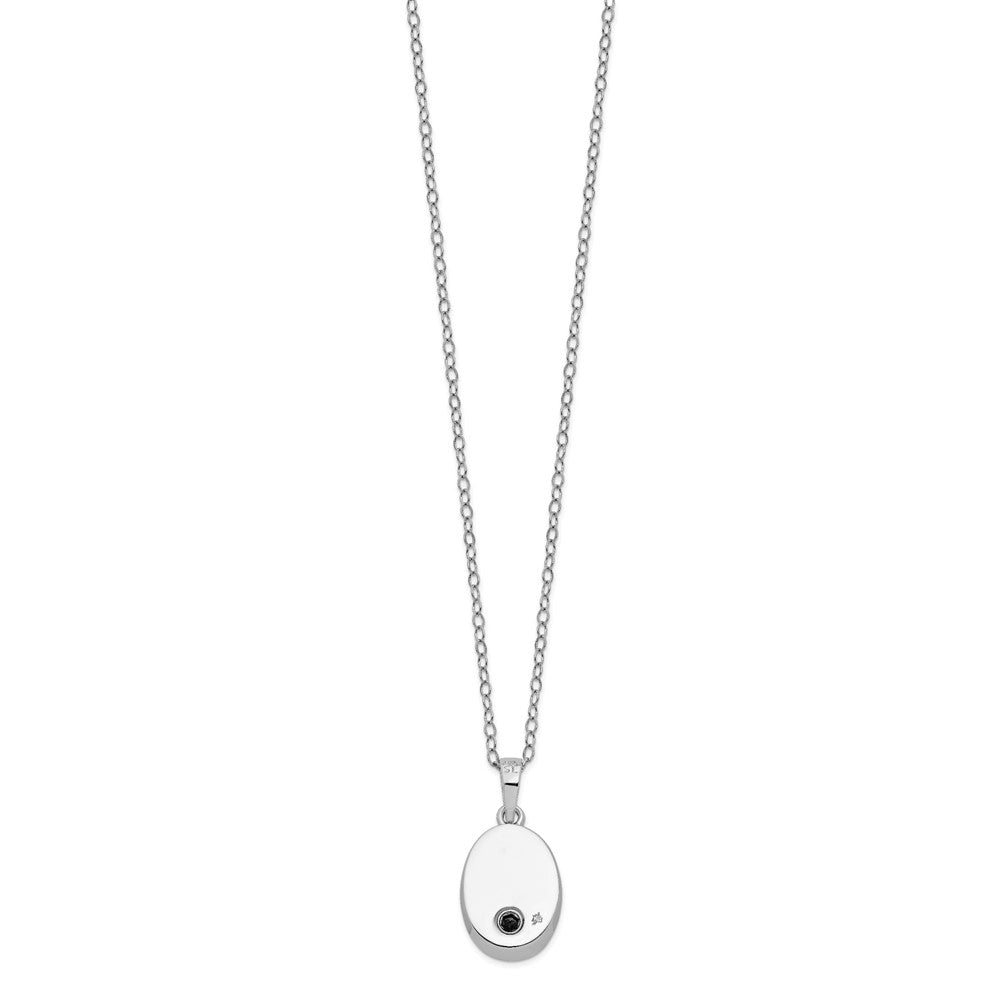 Sterling Silver Sentimental Expressions Rhodium-Plated Cz Antiqued Flower Ash Holder 18 Inch Necklace