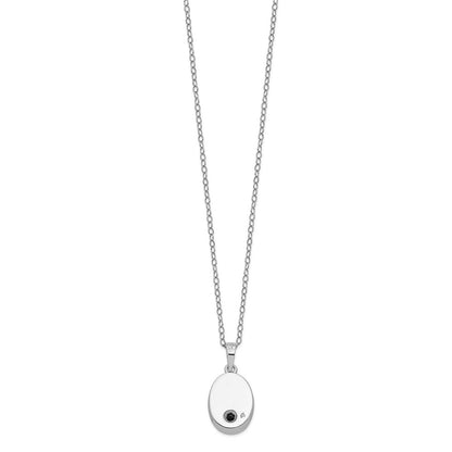 Sterling Silver Sentimental Expressions Rhodium-Plated Cz Antiqued Flower Ash Holder 18 Inch Necklace