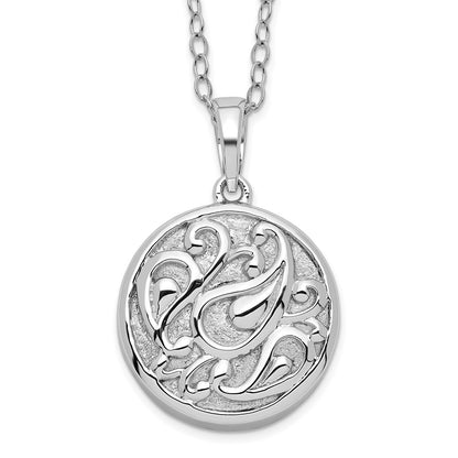 Sterling Silver Sentimental Expressions Rhodium-Plated Tear In Circle Ash Holder 18 Inch Necklace
