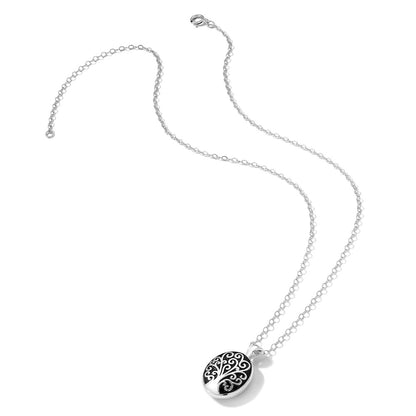 Sterling Silver Sentimental Expressions Rhodium-Plated Antiqued Tree Of Life Ash Holder 18 Inch Necklace