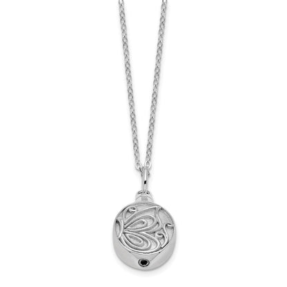 Sterling Silver Sentimental Expressions Rhodium-Plated Butterfly Ash Holder 18 Inch Necklace