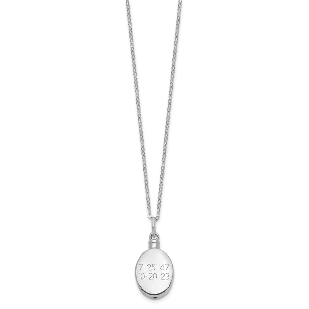 Sterling Silver Sentimental Expressions Rhodium-Plated Butterfly Ash Holder 18 Inch Necklace