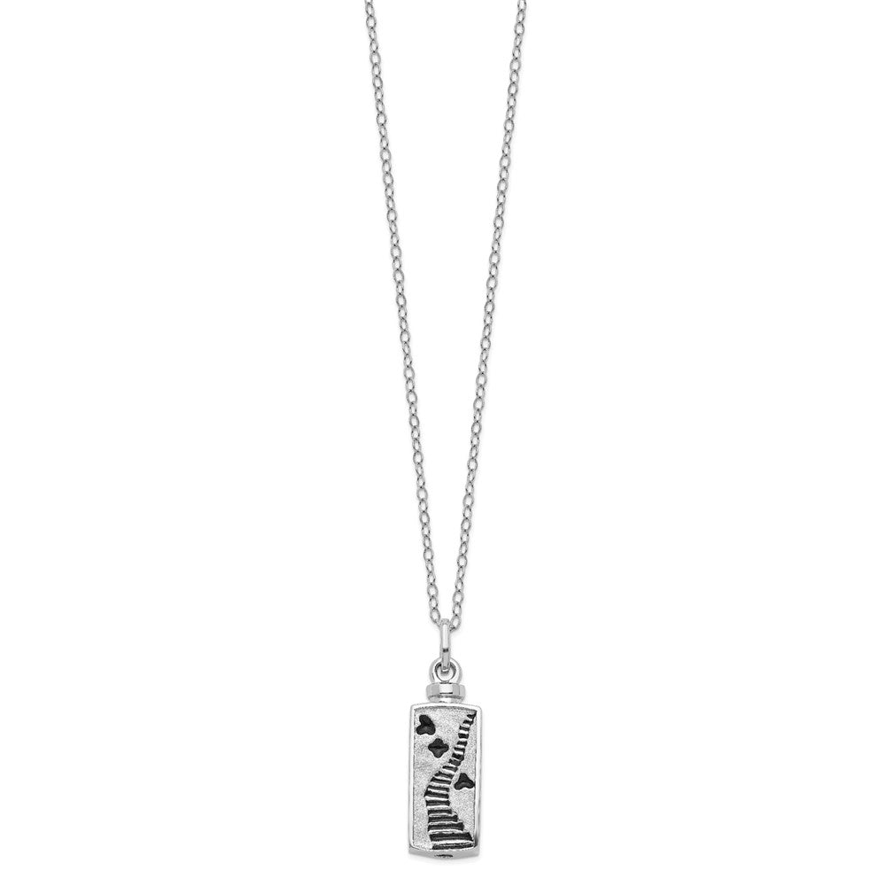 Sterling Silver Sentimental Expressions Rhodium-Plated Enameled Stairway To Heaven Ash Holder 18 Inch Necklace