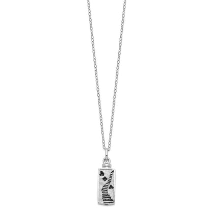 Sterling Silver Sentimental Expressions Rhodium-Plated Enameled Stairway To Heaven Ash Holder 18 Inch Necklace