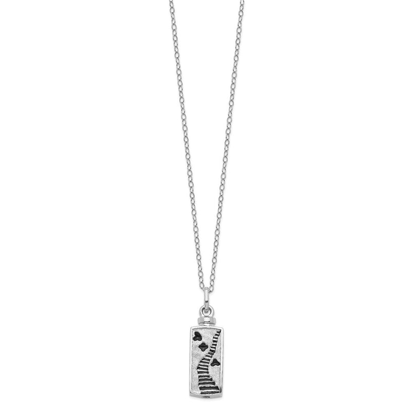 Sterling Silver Sentimental Expressions Rhodium-Plated Enameled Stairway To Heaven Ash Holder 18 Inch Necklace