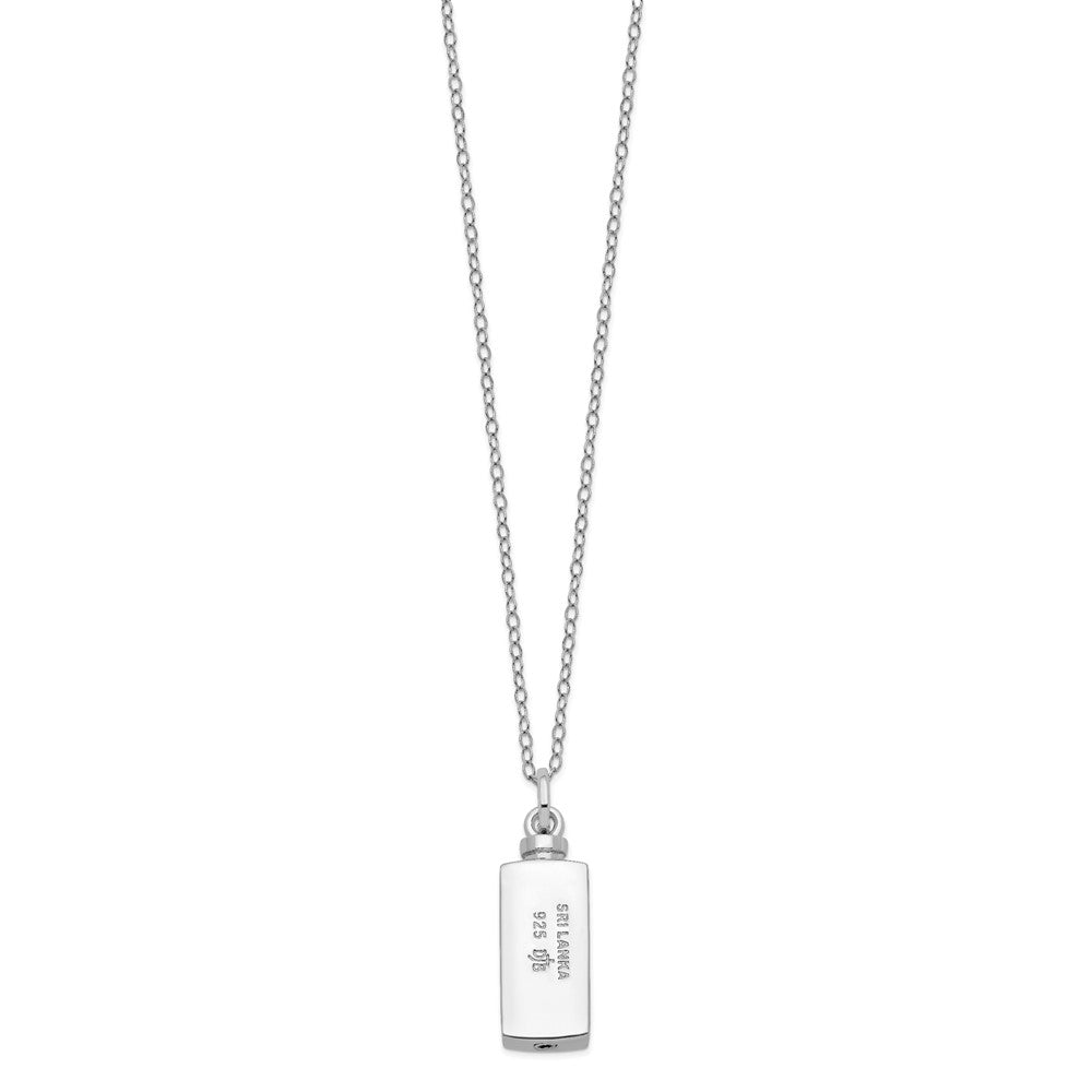 Sterling Silver Sentimental Expressions Rhodium-Plated Enameled Stairway To Heaven Ash Holder 18 Inch Necklace