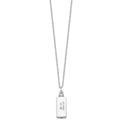 Sterling Silver Sentimental Expressions Rhodium-Plated Enameled Stairway To Heaven Ash Holder 18 Inch Necklace