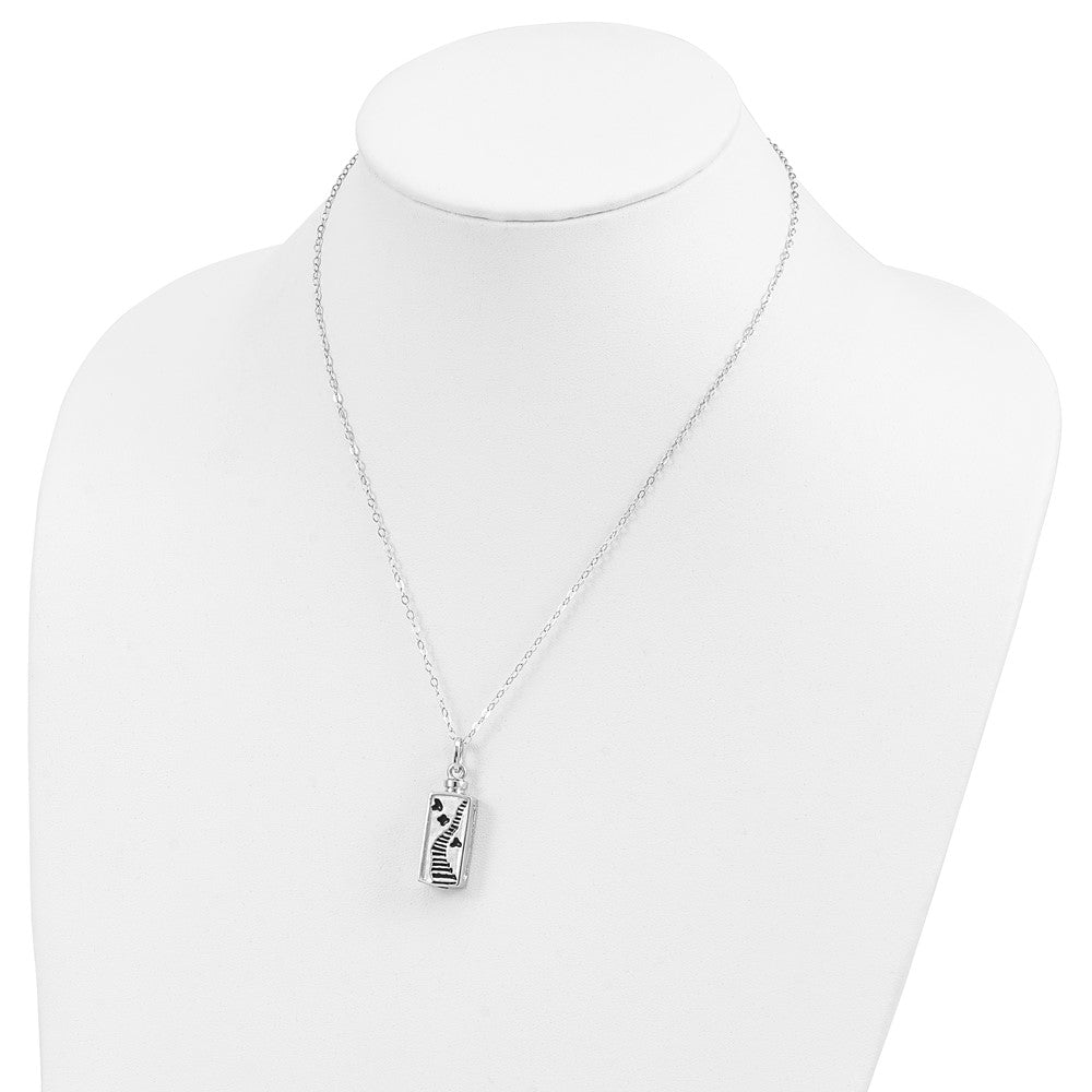 Sterling Silver Sentimental Expressions Rhodium-Plated Enameled Stairway To Heaven Ash Holder 18 Inch Necklace