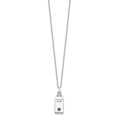 Sterling Silver Sentimental Expressions Rhodium-Plated Antiqued Rectangle Box Cross Ash Holder 18 Inch Necklace