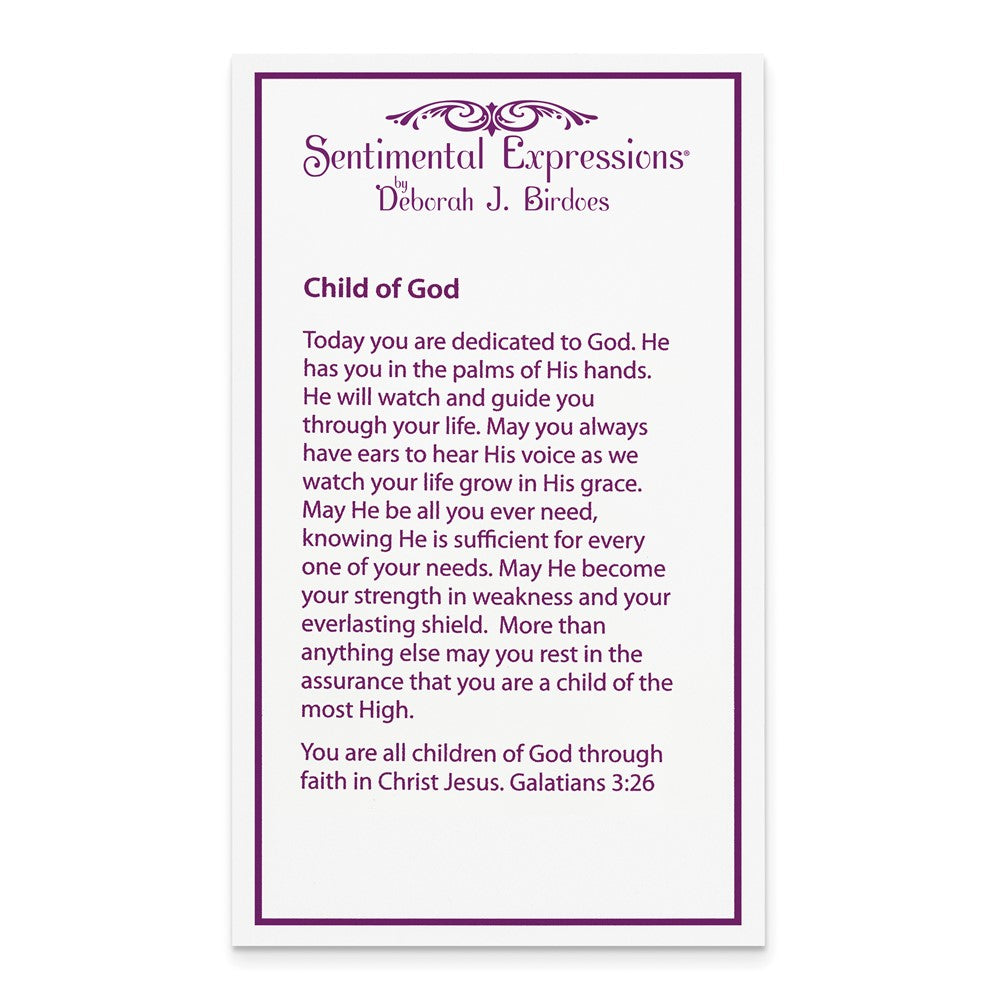 Sterling Silver Sentimental Expressions Rhodium-Plated Cz Child Of God (Girl) 14In. Necklace