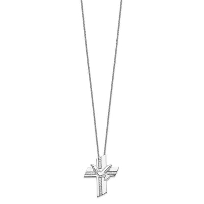 Sterling Silver Sentimental Expressions Rhodium-Plated Cz Confirmation Blessings 18In. Necklace