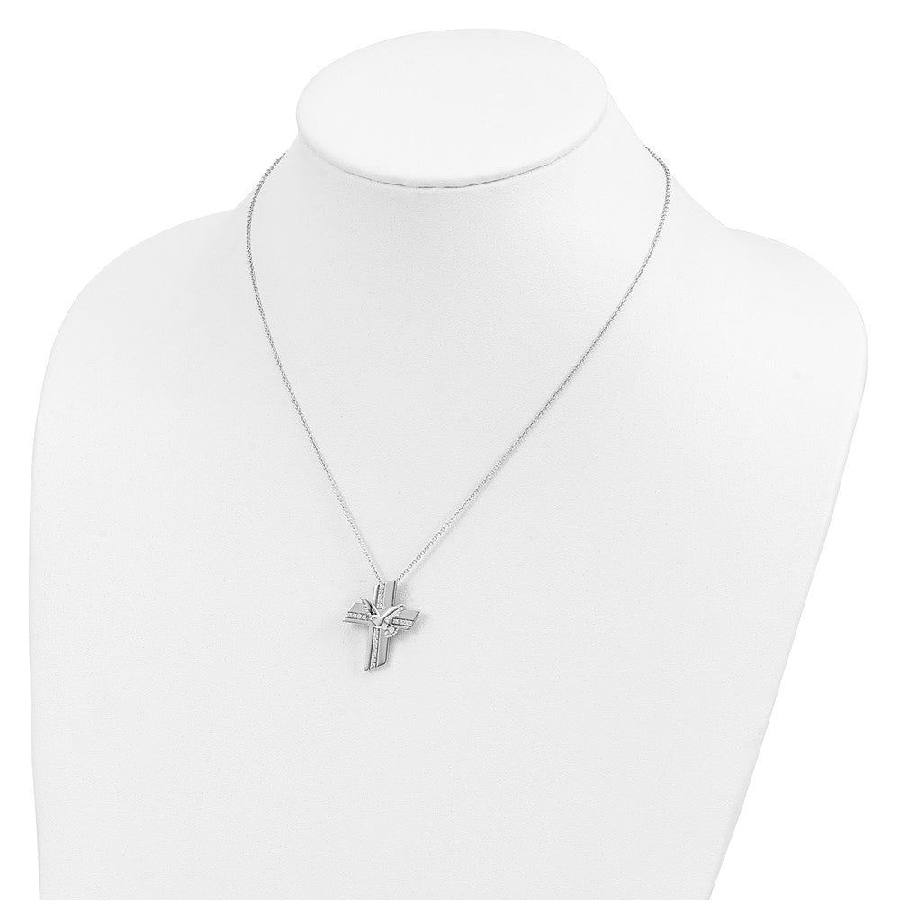 Sterling Silver Sentimental Expressions Rhodium-Plated Cz Confirmation Blessings 18In. Necklace