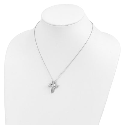Sterling Silver Sentimental Expressions Rhodium-Plated Cz Confirmation Blessings 18In. Necklace
