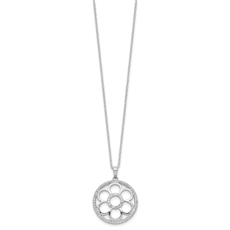 Sterling Silver Sentimental Expressions Rhodium-Plated Cz My Special Friend 18In. Necklace