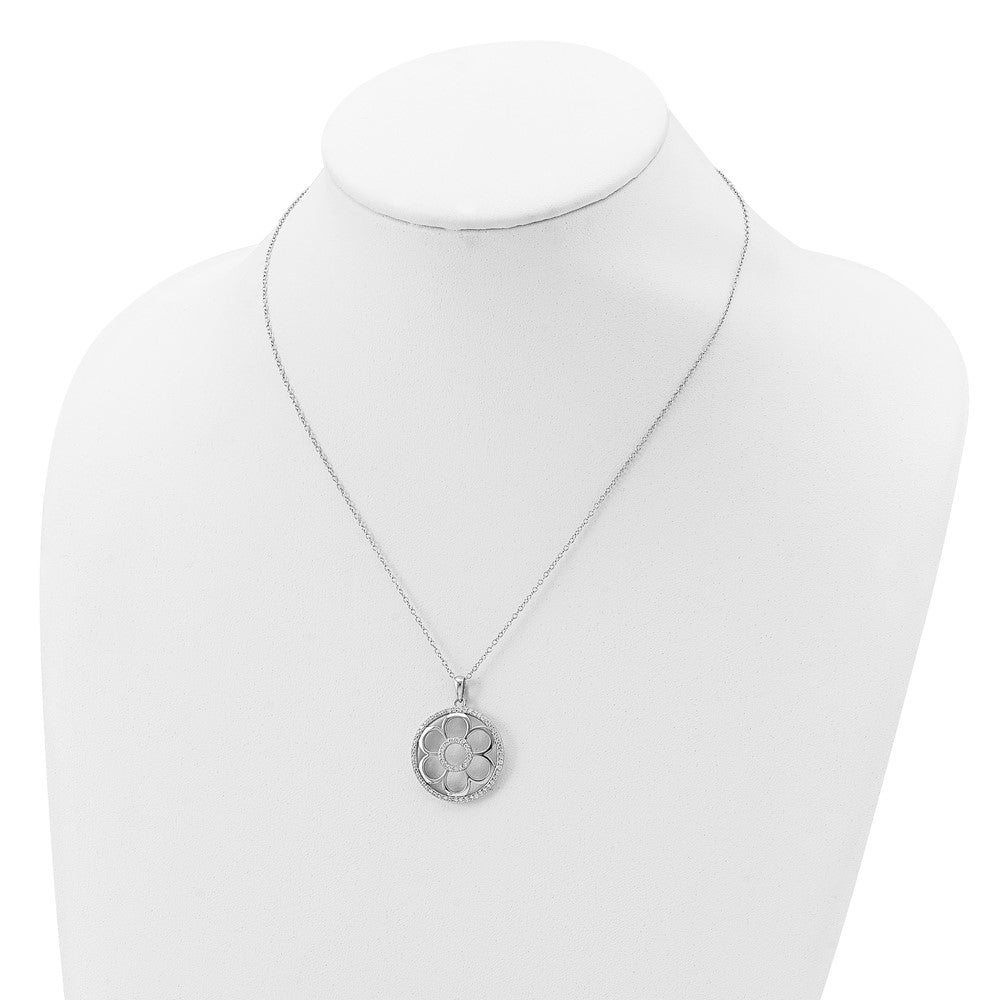 Sterling Silver Sentimental Expressions Rhodium-Plated Cz My Special Friend 18In. Necklace