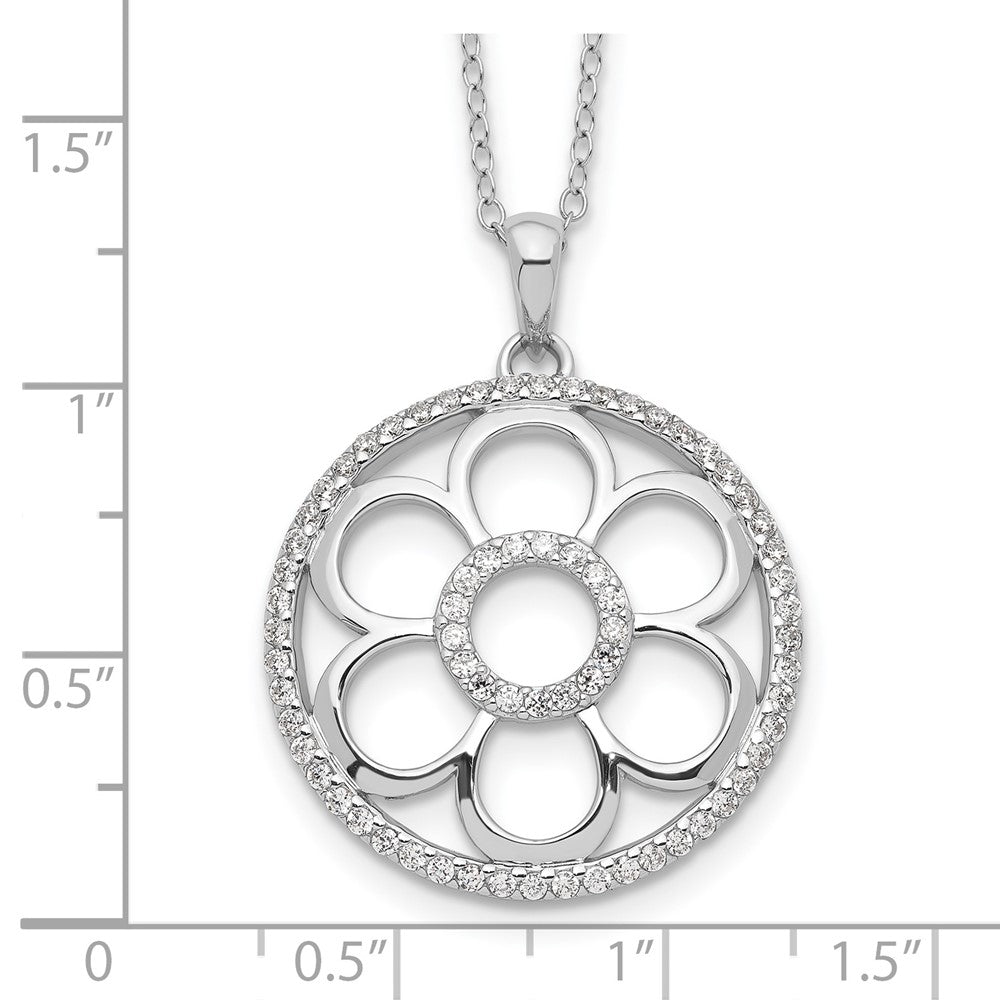 Sterling Silver Sentimental Expressions Rhodium-Plated Cz My Special Friend 18In. Necklace