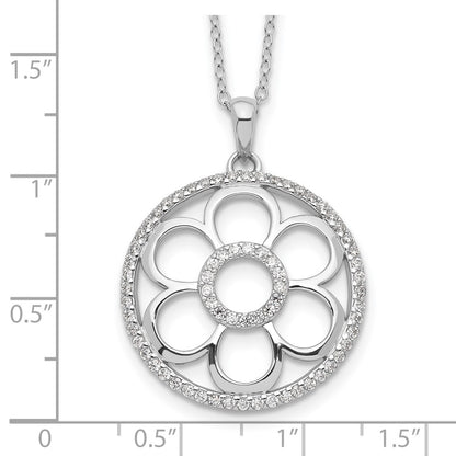 Sterling Silver Sentimental Expressions Rhodium-Plated Cz My Special Friend 18In. Necklace