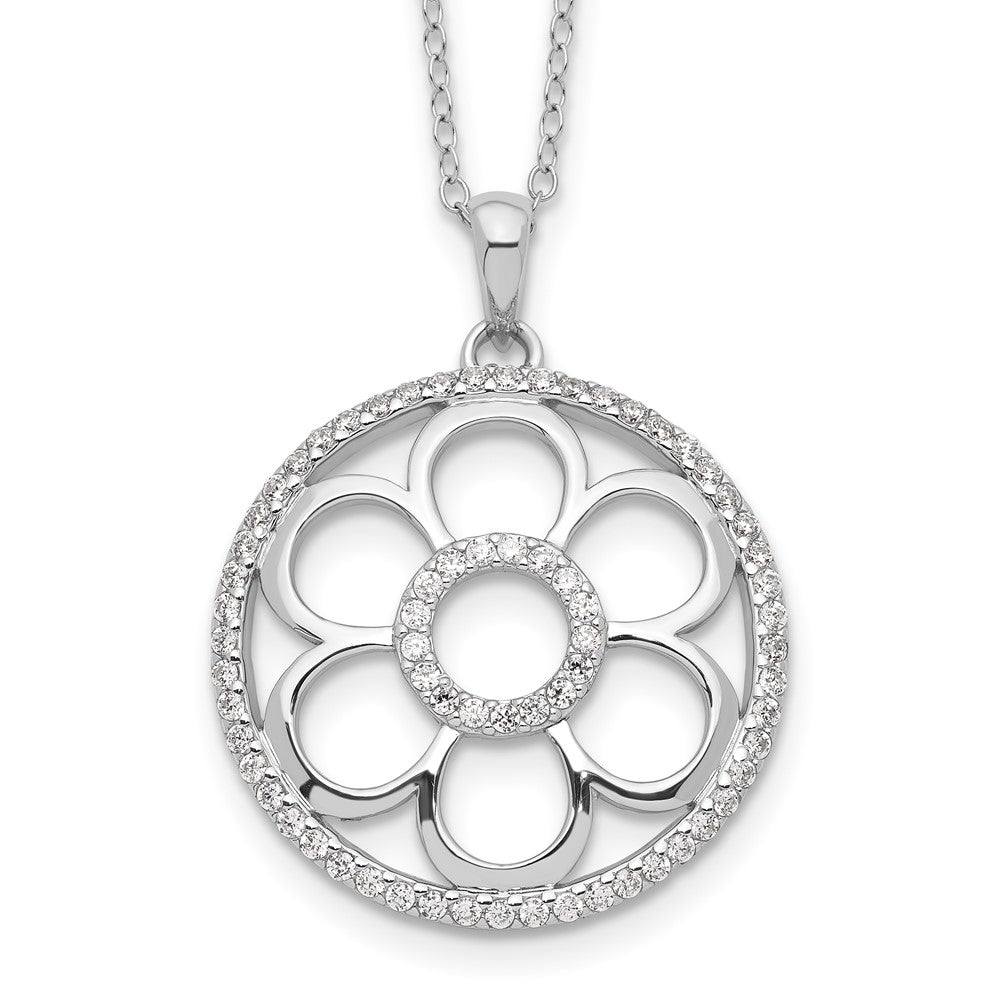 Sterling Silver Sentimental Expressions Rhodium-Plated Cz My Special Friend 18In. Necklace