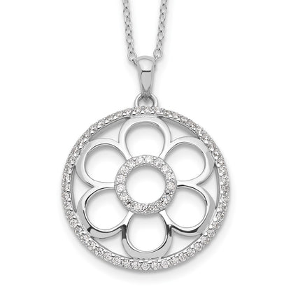 Sterling Silver Sentimental Expressions Rhodium-Plated Cz My Special Friend 18In. Necklace