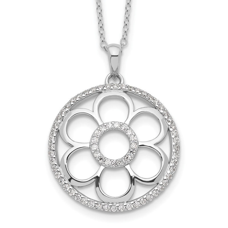 Sterling Silver Sentimental Expressions Rhodium-Plated Cz My Special Friend 18In. Necklace