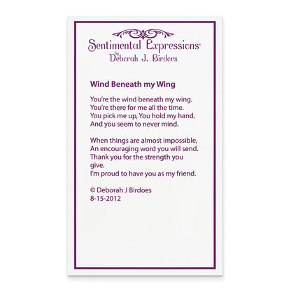 Sterling Silver Sentimental Expressions Rhodium-Plated Cz Wind Beneath My Wings 18In. Necklace