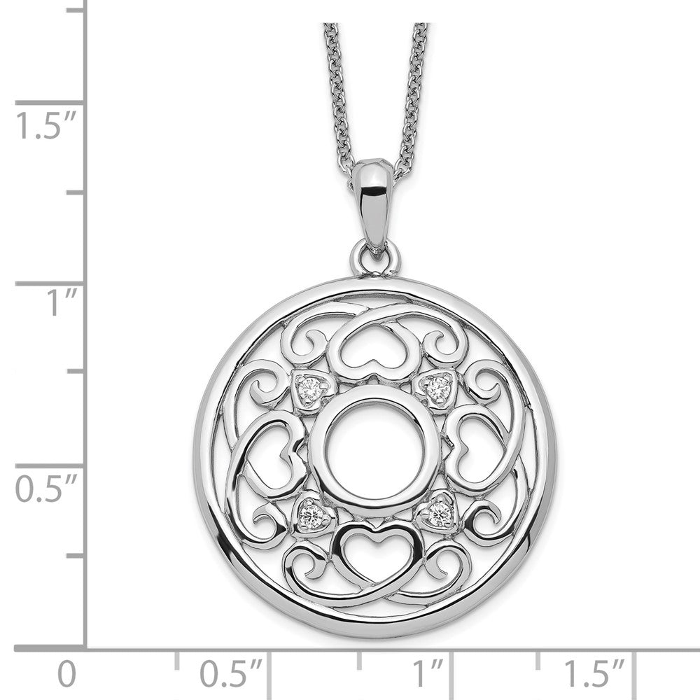 Sterling Silver Sentimental Expressions Rhodium-Plated Cz Wisdom Of Friendship 18In. Necklace