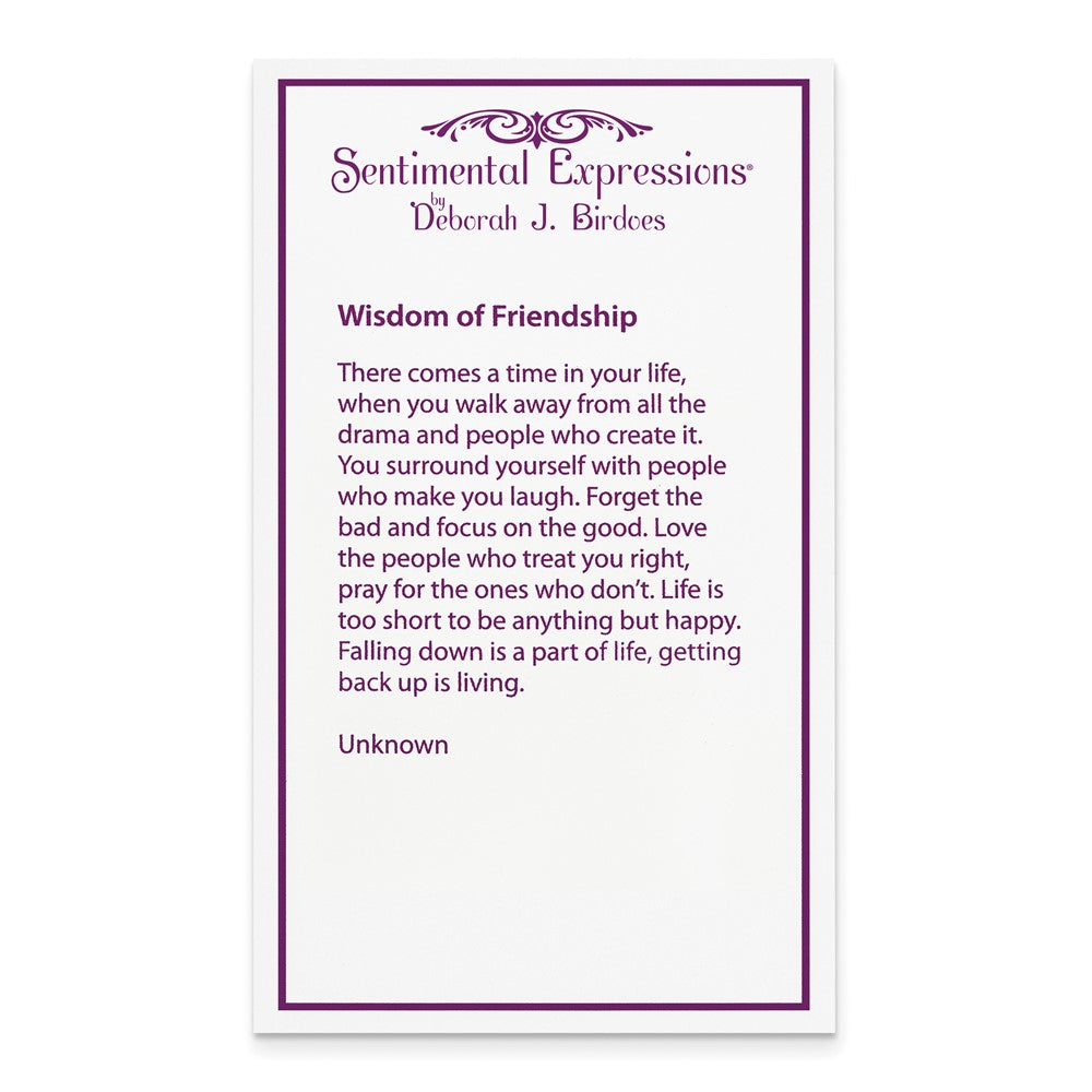 Sterling Silver Sentimental Expressions Rhodium-Plated Cz Wisdom Of Friendship 18In. Necklace