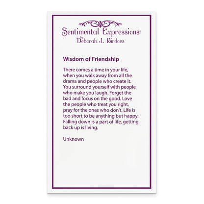 Sterling Silver Sentimental Expressions Rhodium-Plated Cz Wisdom Of Friendship 18In. Necklace