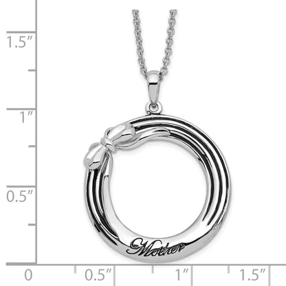 Sterling Silver Sentimental Expressions Rhodium-Plated Antiqued My Mother, Gift 18In. Necklace