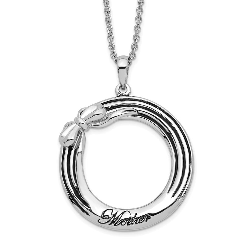 Sterling Silver Sentimental Expressions Rhodium-Plated Antiqued My Mother, Gift 18In. Necklace