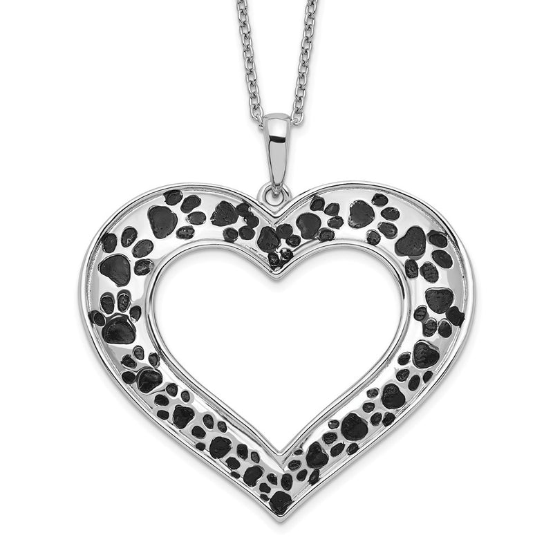 Sterling Silver Sentimental Expressions Rhodium-Plated Antiqued Animal Lover 18In. Necklace
