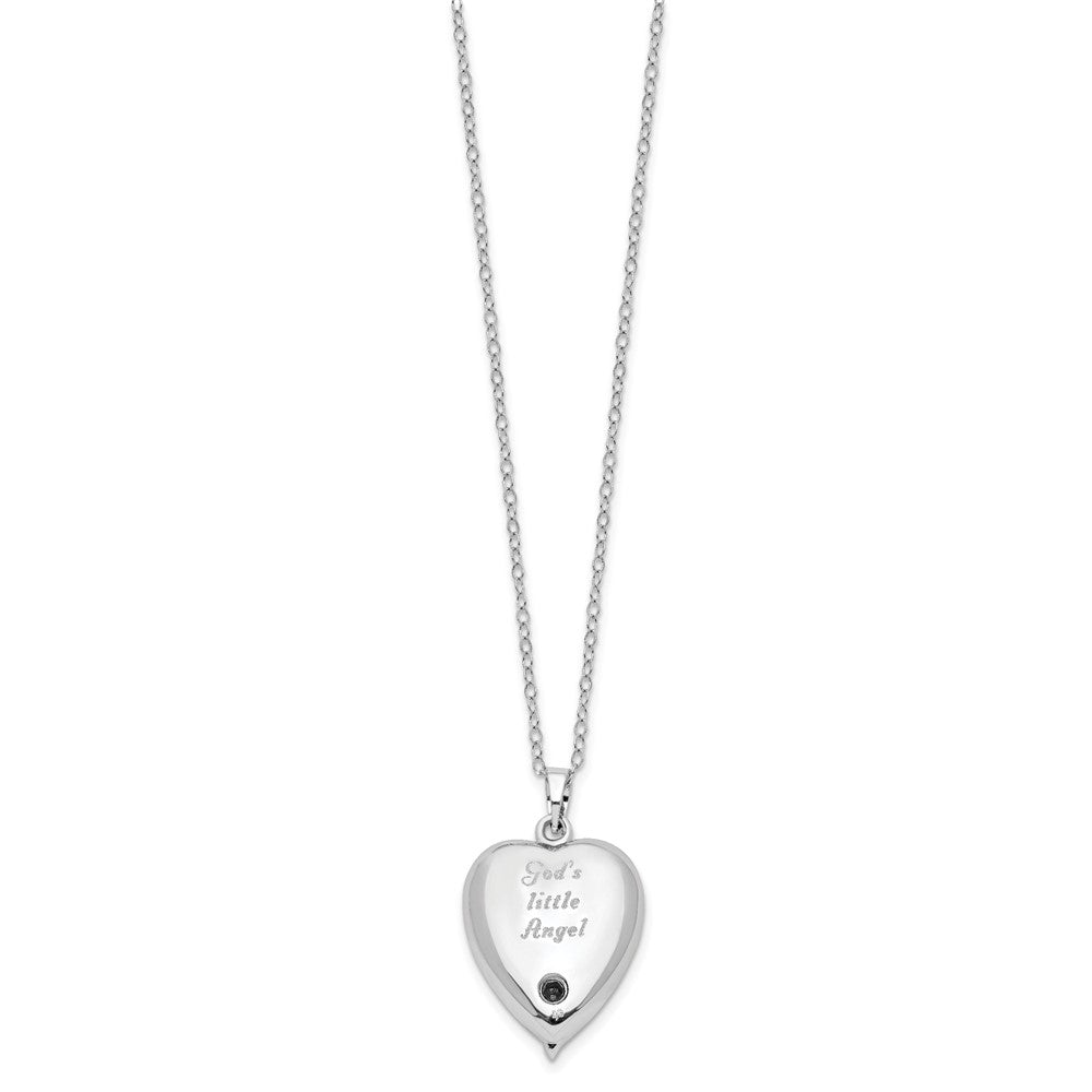 Sterling Silver Sentimental Expressions Rhodium-Plated Forever My Baby Ash Holder 18 Inch Necklace