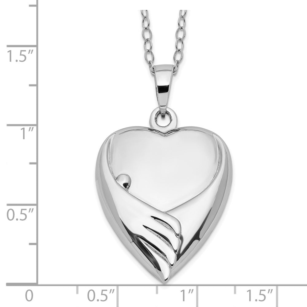Sterling Silver Sentimental Expressions Rhodium-Plated Forever My Baby Ash Holder 18 Inch Necklace