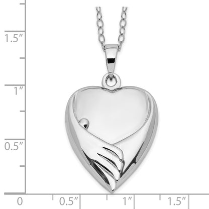 Sterling Silver Sentimental Expressions Rhodium-Plated Forever My Baby Ash Holder 18 Inch Necklace