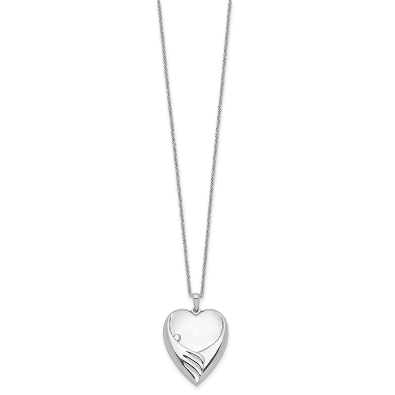 Sterling Silver Sentimental Expressions Rhodium-Plated Forever My Baby 18 Inch Necklace