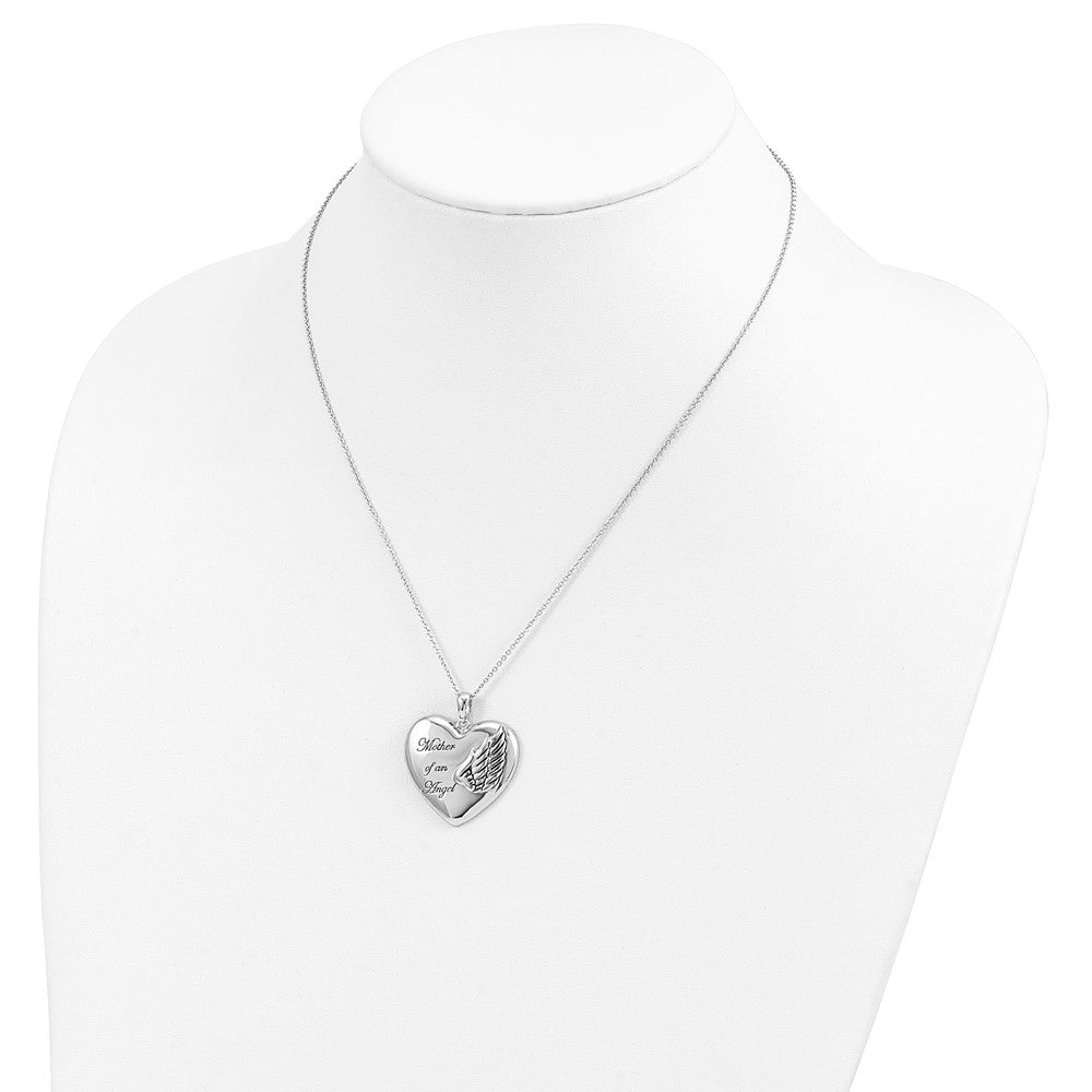 Sterling Silver Sentimental Expressions Rhodium-Plated And Antiqued Mother Of An Angel 18 Inch Necklace