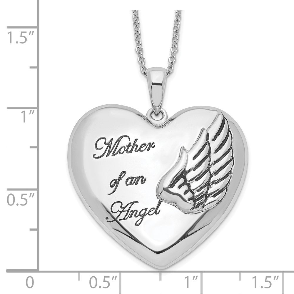 Sterling Silver Sentimental Expressions Rhodium-Plated And Antiqued Mother Of An Angel 18 Inch Necklace
