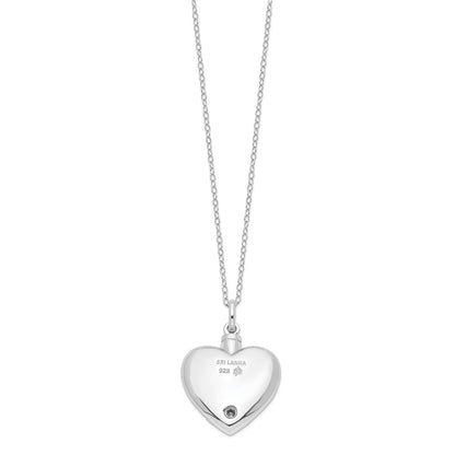 Sterling Silver Sentimental Expressions Rhodium-Plated Antiqued Grieving Heart Ash Holder 18 Inch Necklace