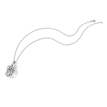 Sterling Silver Sentimental Expressions Rhodium-Plated Cz Family Of 4 Gathering 18In. Necklace