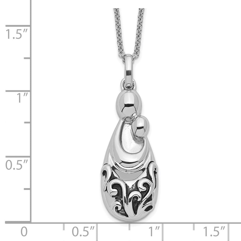 Sterling Silver Sentimental Expressions Rhodium-Plated Mother'S Pride And Joy 18In. Necklace