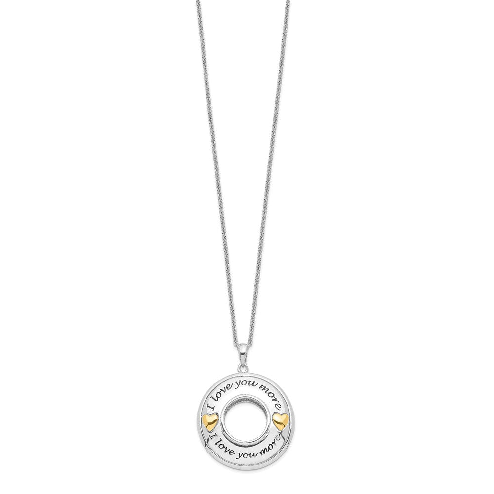 Sterling Silver Sentimental Expressions Gold-Plated Antiqued Cz I Love You More 18In. Necklace