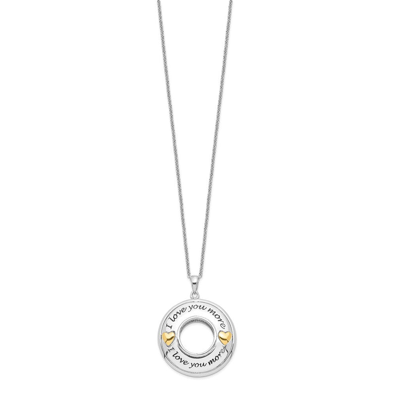 Sterling Silver Sentimental Expressions Gold-Plated Antiqued Cz I Love You More 18In. Necklace